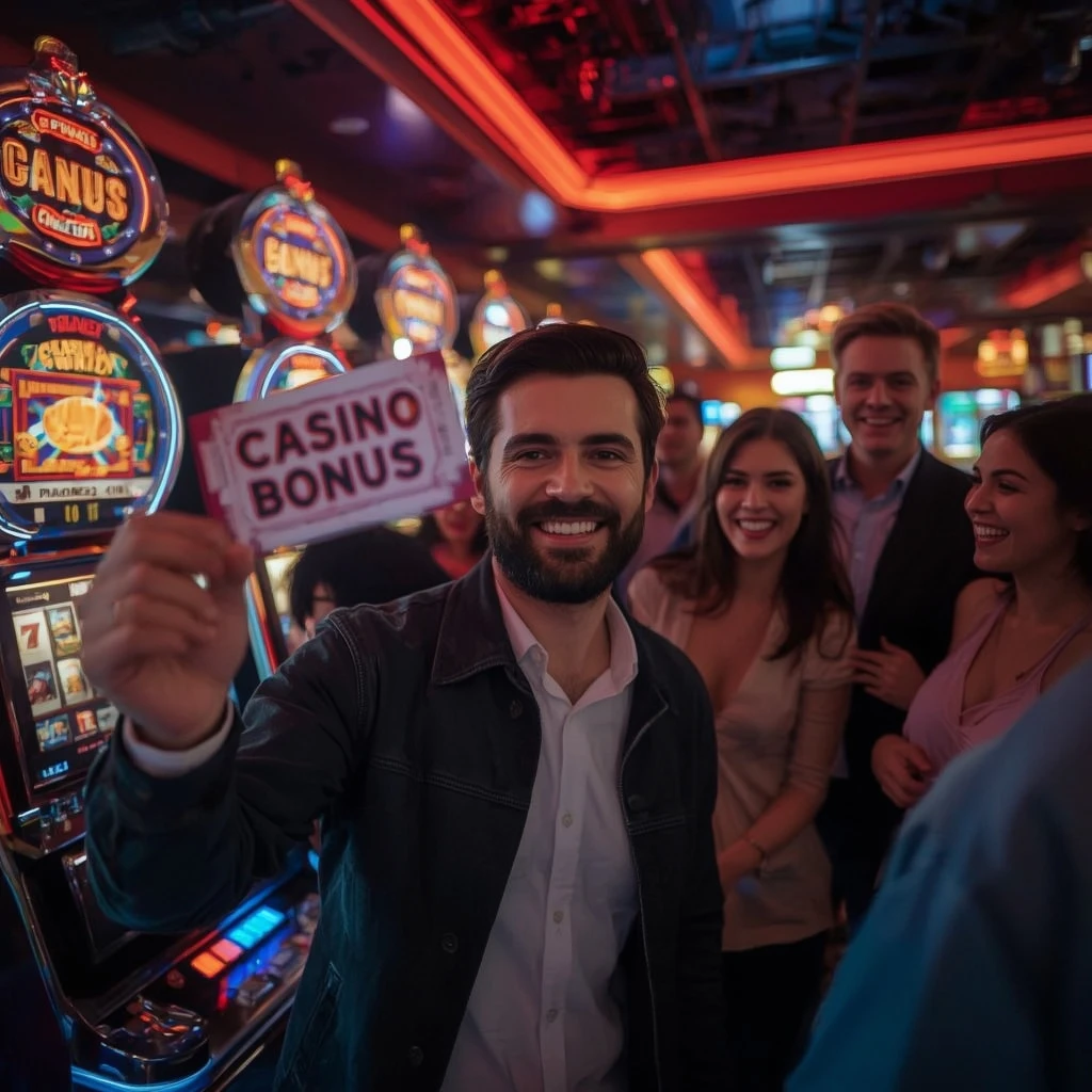 une personne tenant un bonus TrueLuck Casino